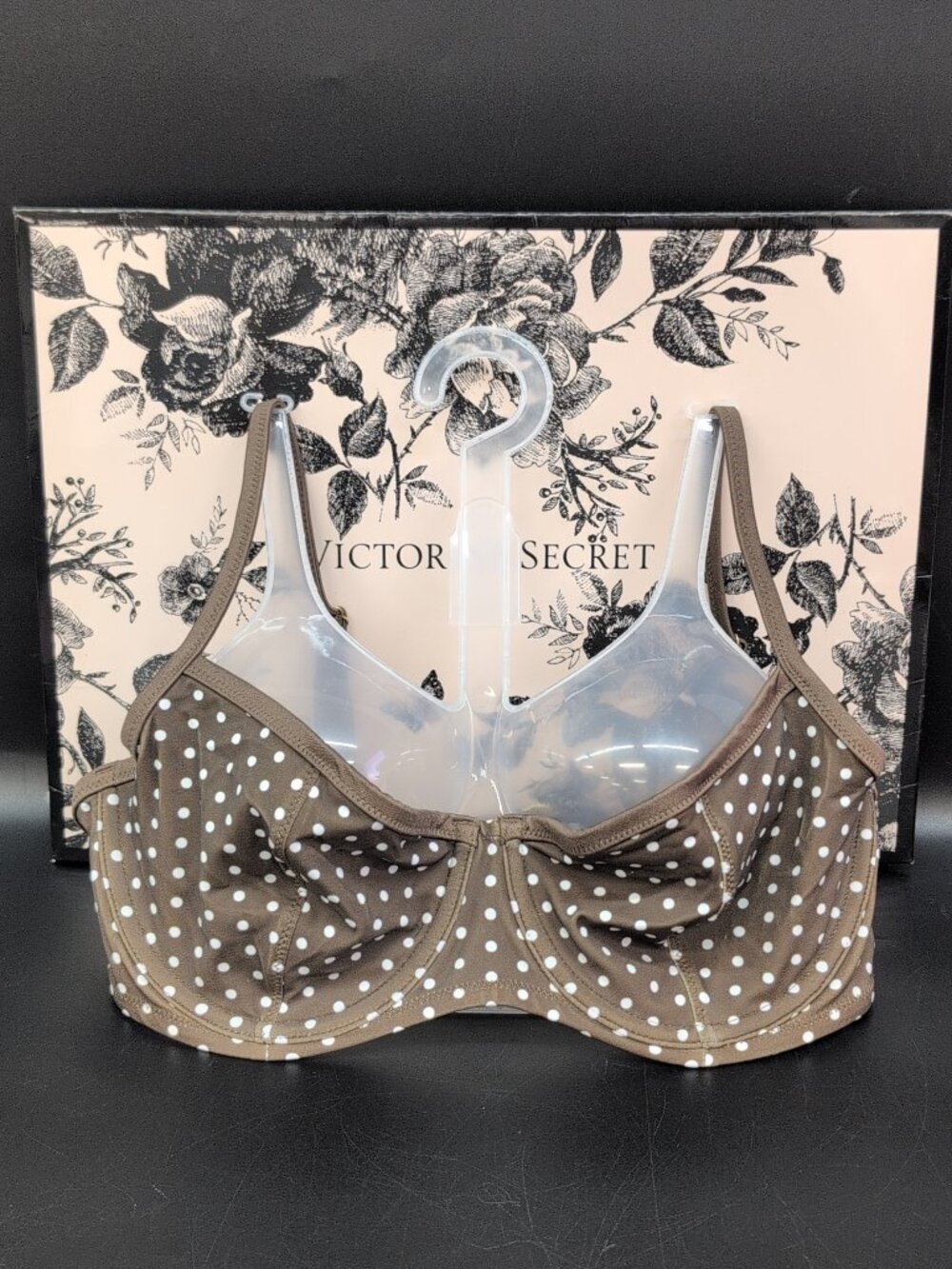Victoria's Secret PINK by Frankies Buttercup Bikini Top Brown Polka Dot Large